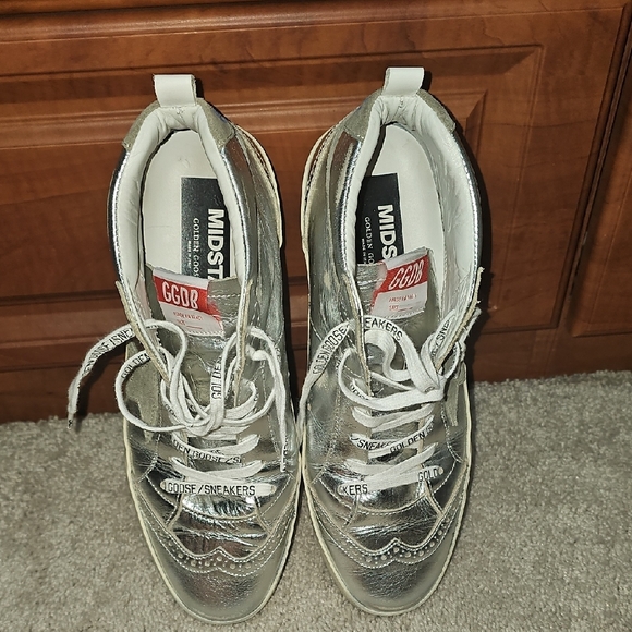 Golden Goose Silver High-Top Sneakers - Picture 8 of 10